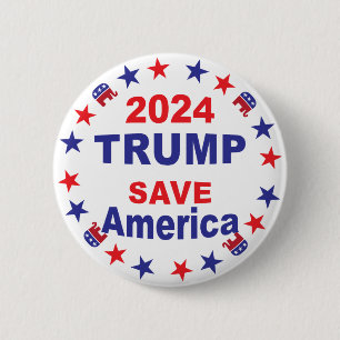 MACARON ROND 5 CM TRUMP 2024 SAVE AMERICA