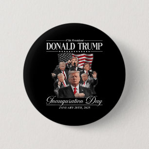 Macaron Rond 5 Cm Trump 2025 47e Président Inauguration des États-Un