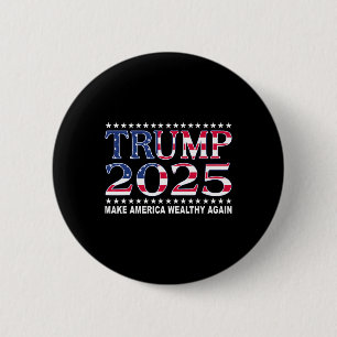 Macaron Rond 5 Cm Trump 2025 Drapeau Usa Rendre l'Amérique Riche à N