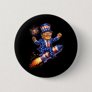 Macaron Rond 5 Cm Trump 2025 Joyeux 4 Juillet Trump Drapeau Américai