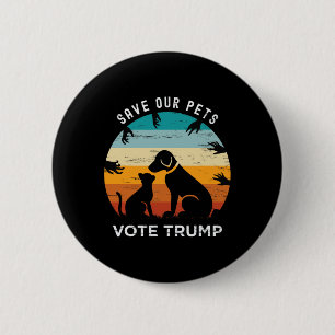Macaron Rond 5 Cm Trump 2025 Président Sauvez Nos Animaux De Compagn
