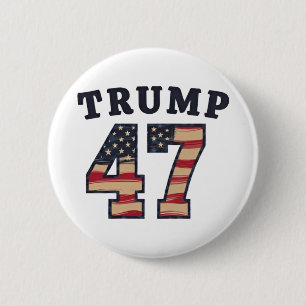 Macaron Rond 5 Cm Trump 47 Fier Maga Jour de l'investiture américain