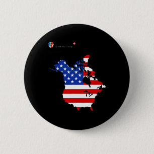 Macaron Rond 5 Cm Trump 51 États D'Amérique Canada États-Unis Drapea