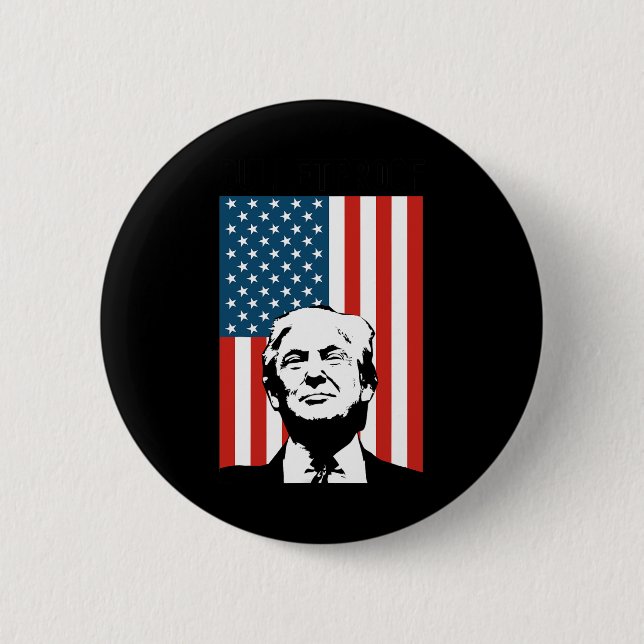 Macaron Rond 5 Cm Trump à l'épreuve des balles (Devant)