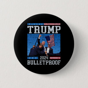 Macaron Rond 5 Cm Trump, à l'épreuve des balles, première légende Do