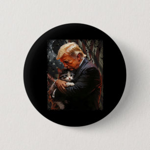 Macaron Rond 5 Cm Trump Accroche Un Chat Orange 2024 Pour Rendre Les