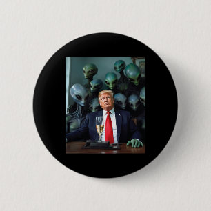 Macaron Rond 5 Cm Trump Aliens Bureau Photo Uap Ufo Extraterrestre