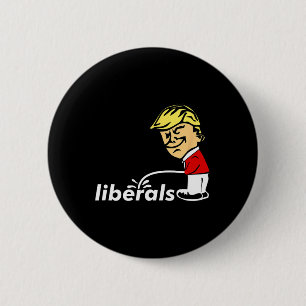 Macaron Rond 5 Cm Trump Anti-Libéral Donald Trump Pisse Sur Le Libér