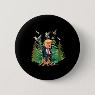 Macaron Rond 5 Cm Trump Chasse Dans L'Étranger Audacieux
