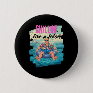 Macaron Rond 5 Cm Trump Chillin Comme Un Felon Summer Retro Pool Flo