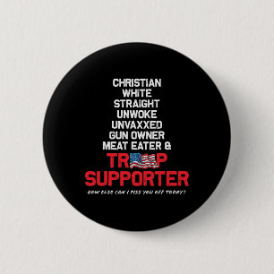 Macaron Rond 5 Cm Trump Christian White droite républicain sans voix