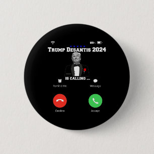 Macaron Rond 5 Cm Trump Desantis 2024 Appelle l'Élection Républicain