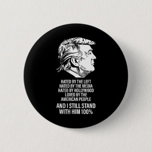 Macaron Rond 5 Cm Trump détesté par la gauche détesté par les médias
