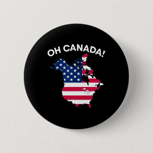 Macaron Rond 5 Cm Trump Dit Oh Canada Amérique des États-Unis