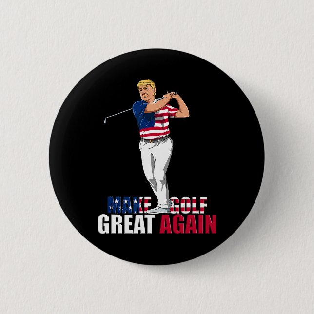 Macaron Rond 5 Cm Trump - Drôle cadeau Golf (Devant)