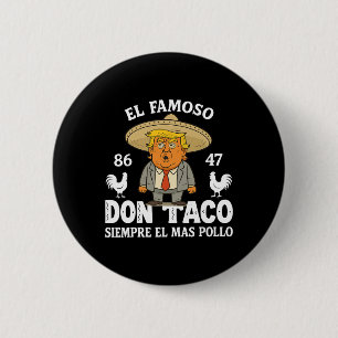 Macaron Rond 5 Cm Trump drôle toujours poules dehors mème Let's Go T