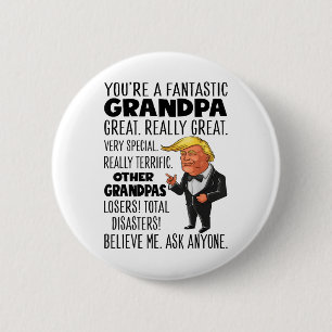 Macaron Rond 5 Cm Trump Drôle Vous Un Grand-Père Fantastique Grand V