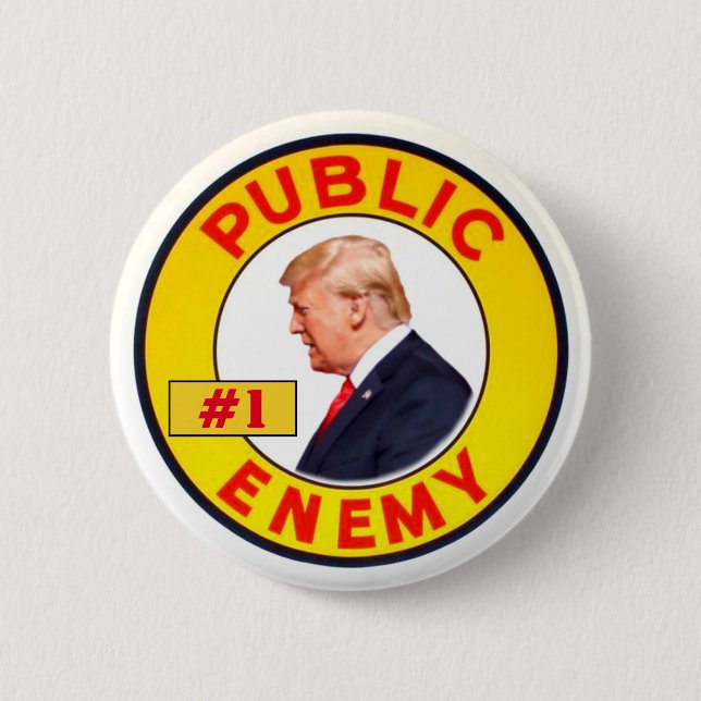 Macaron Rond 5 Cm Trump : Ennemi public #1 (Devant)