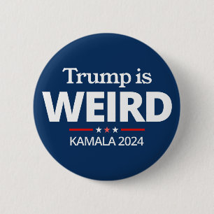 Macaron Rond 5 Cm Trump est bizarre, drôle anti-Trump, Kamala 2024