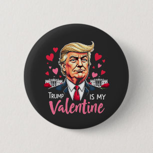 Macaron Rond 5 Cm Trump est le président de la Saint Valentin