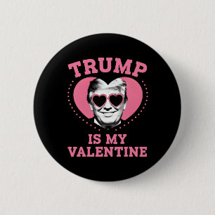 Macaron Rond 5 Cm Trump est mon Valentin Drôle de Saint-Valentin Tru