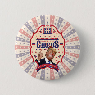 Macaron Rond 5 Cm Trump est un clown - Poster Vintage du cirque