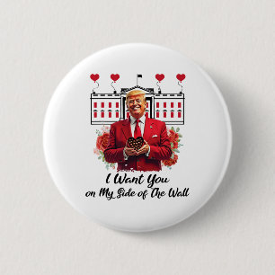 Macaron Rond 5 Cm Trump Et Fleurs De Chocolat, Je Vous Veux De Mon C