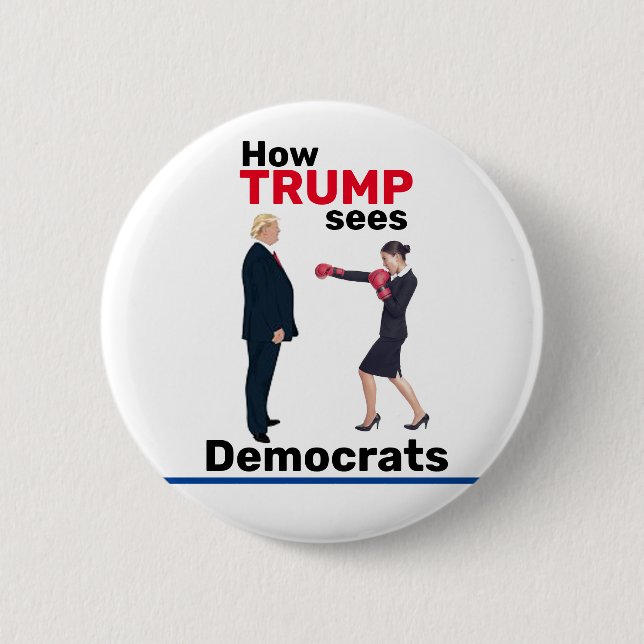 Macaron Rond 5 Cm Trump et les démocrates (Devant)