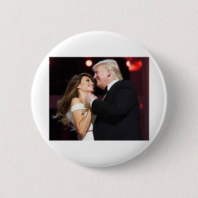 Macaron Rond 5 Cm Trump-et-Melania (Devant)