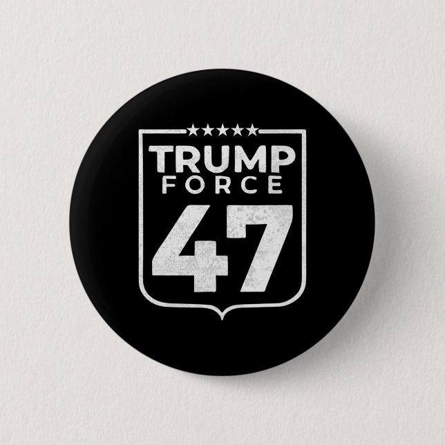 Macaron Rond 5 Cm Trump Force 47  (Devant)