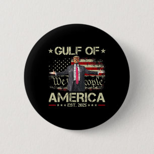 Macaron Rond 5 Cm Trump Golfe Des États-Unis Amérique Est 2025 Etats