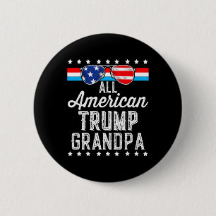 Macaron Rond 5 Cm Trump Grand-père américain Drapeau américain Sungi