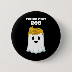 Macaron Rond 5 Cm Trump Hair drôle Fantôme Halloween Boo