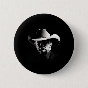 Macaron Rond 5 Cm Trump Head Cowboy Usa 2024 Vote Election Us Maga