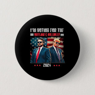 Macaron Rond 5 Cm Trump, je vote pour le hors-la-loi et Hillbilly Tr