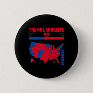 Macaron Rond 5 Cm Trump Landslide 2024 Carte électorale 312 Carte de