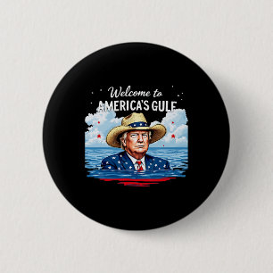 Macaron Rond 5 Cm Trump, le président américain du Mexique du Golfe