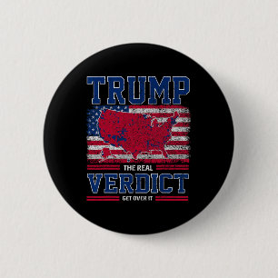 Macaron Rond 5 Cm Trump Le Véritable Verdict Remettez-Le Drapeau Amé