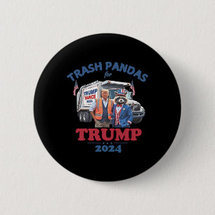 Macaron Rond 5 Cm Trump - Les poubelles - Pandas Pour Trump 2024