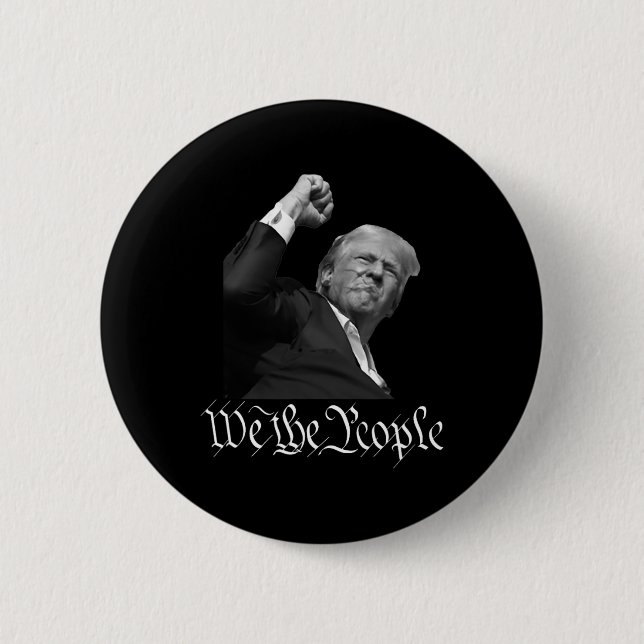 Macaron Rond 5 Cm Trump lève D'Abord Le Peuple (Devant)