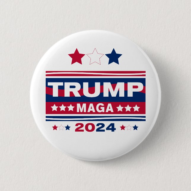 MACARON ROND 5 CM TRUMP~MAGA~2024 (Devant)