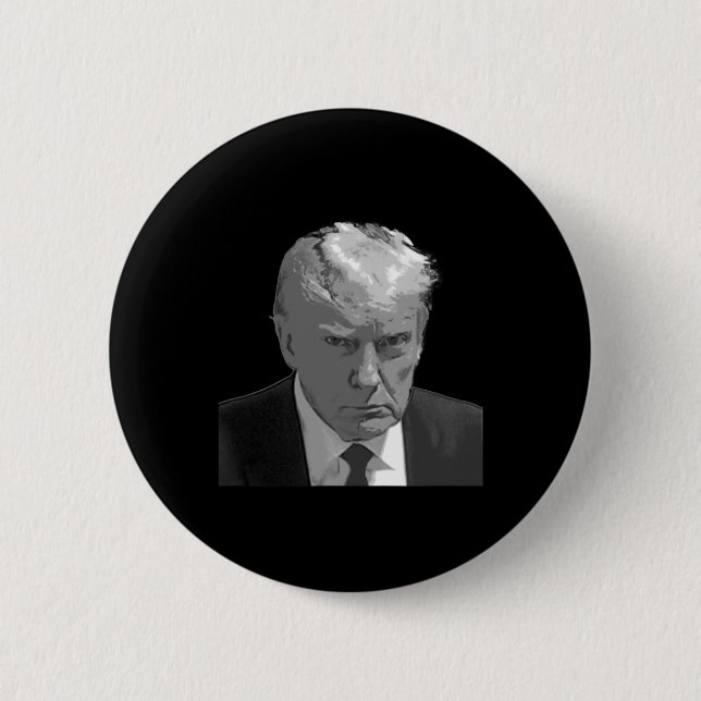 Macaron Rond 5 Cm Trump Mug Shot (Devant)