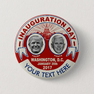 Macaron Rond 5 Cm Trump Pence Ajoutez Votre propre slogan Jour de l'