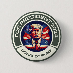 Macaron Rond 5 Cm Trump pour le président 2024
