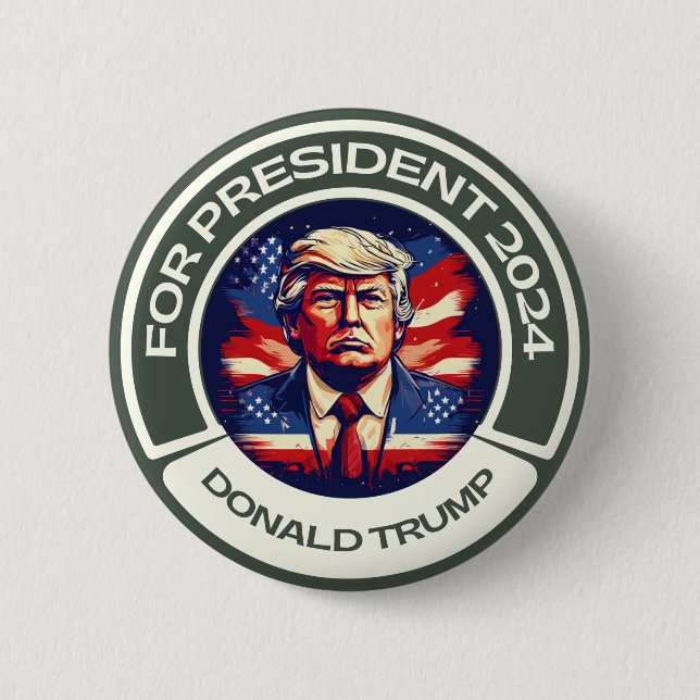 Macaron Rond 5 Cm Trump pour le président 2024 (Devant)