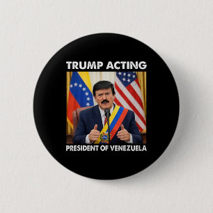 Macaron Rond 5 Cm Trump Président par intérim du Venezuela _1