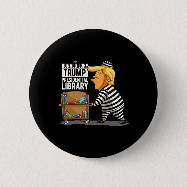 Macaron Rond 5 Cm Trump Presidential Library Funny Anti Trump (Devant)