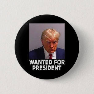 Macaron Rond 5 Cm Trump Recherché pour le président 2024