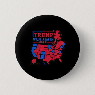 Macaron Rond 5 Cm Trump Remporte À Nouveau La Carte De La Vague Roug