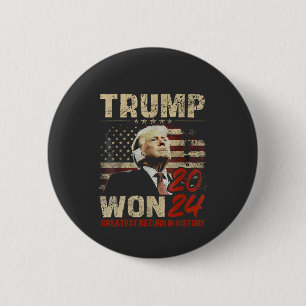 Macaron Rond 5 Cm Trump remporte le plus grand retour de l'histoire 